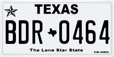 TX license plate BDR0464