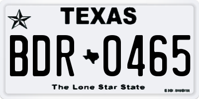 TX license plate BDR0465