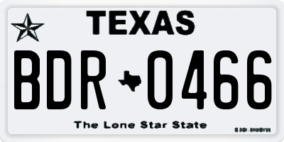 TX license plate BDR0466