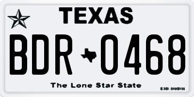 TX license plate BDR0468