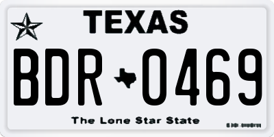 TX license plate BDR0469
