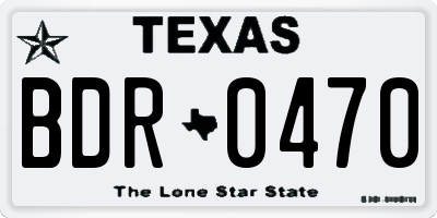 TX license plate BDR0470