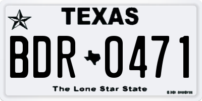 TX license plate BDR0471