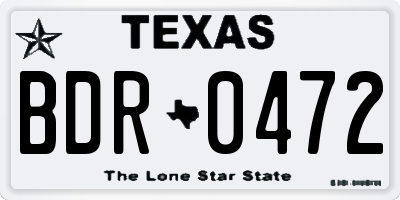 TX license plate BDR0472