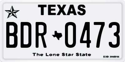 TX license plate BDR0473
