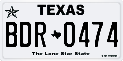TX license plate BDR0474