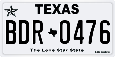 TX license plate BDR0476