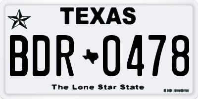 TX license plate BDR0478