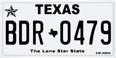 TX license plate BDR0479