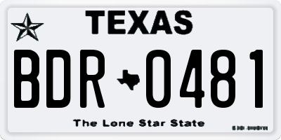 TX license plate BDR0481