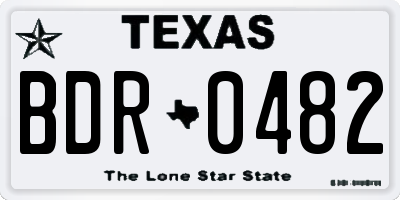 TX license plate BDR0482