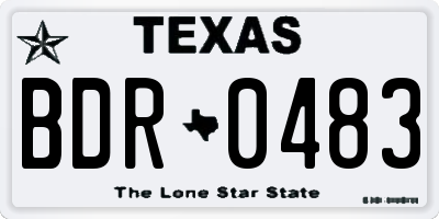 TX license plate BDR0483