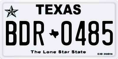 TX license plate BDR0485