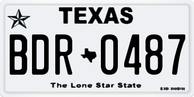 TX license plate BDR0487