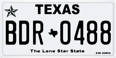 TX license plate BDR0488