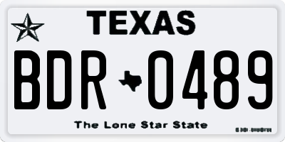 TX license plate BDR0489