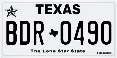 TX license plate BDR0490