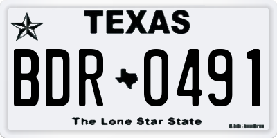 TX license plate BDR0491