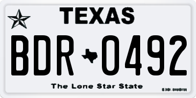 TX license plate BDR0492