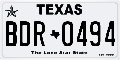 TX license plate BDR0494