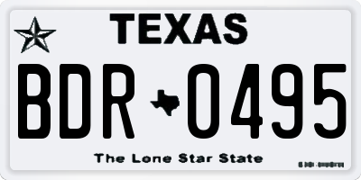 TX license plate BDR0495