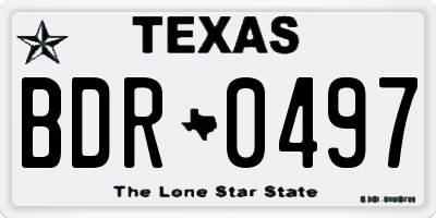 TX license plate BDR0497