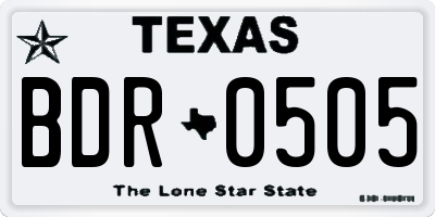 TX license plate BDR0505