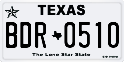 TX license plate BDR0510
