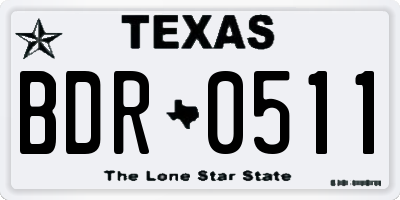 TX license plate BDR0511