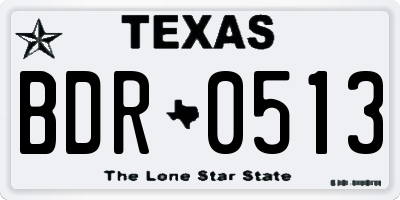 TX license plate BDR0513