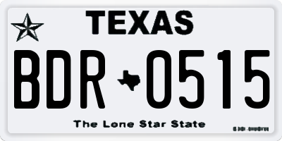 TX license plate BDR0515