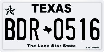 TX license plate BDR0516