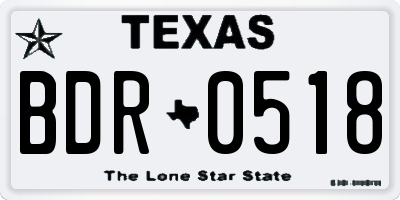 TX license plate BDR0518
