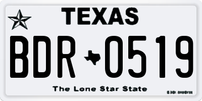 TX license plate BDR0519