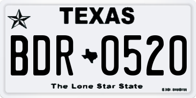 TX license plate BDR0520