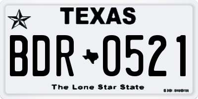 TX license plate BDR0521