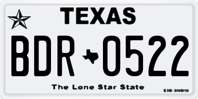 TX license plate BDR0522