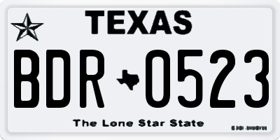TX license plate BDR0523