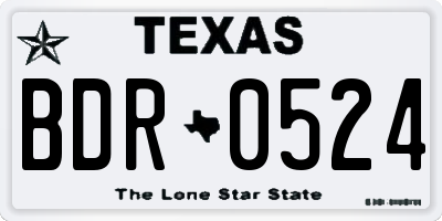 TX license plate BDR0524