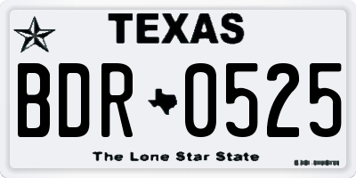 TX license plate BDR0525