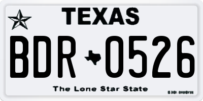TX license plate BDR0526