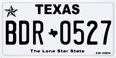 TX license plate BDR0527