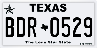 TX license plate BDR0529