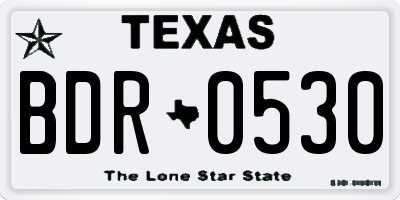 TX license plate BDR0530