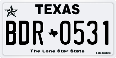 TX license plate BDR0531