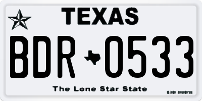 TX license plate BDR0533