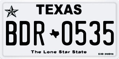 TX license plate BDR0535