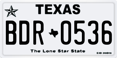 TX license plate BDR0536
