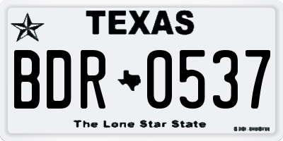 TX license plate BDR0537