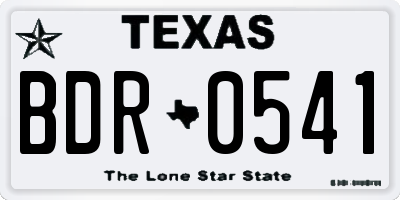 TX license plate BDR0541